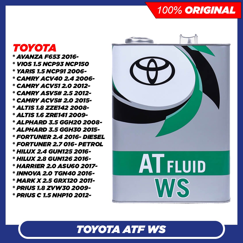 Original Toyota Atf Ws Auto Transmission Oil L Toyota Vios Altis Camry Alphard Innova