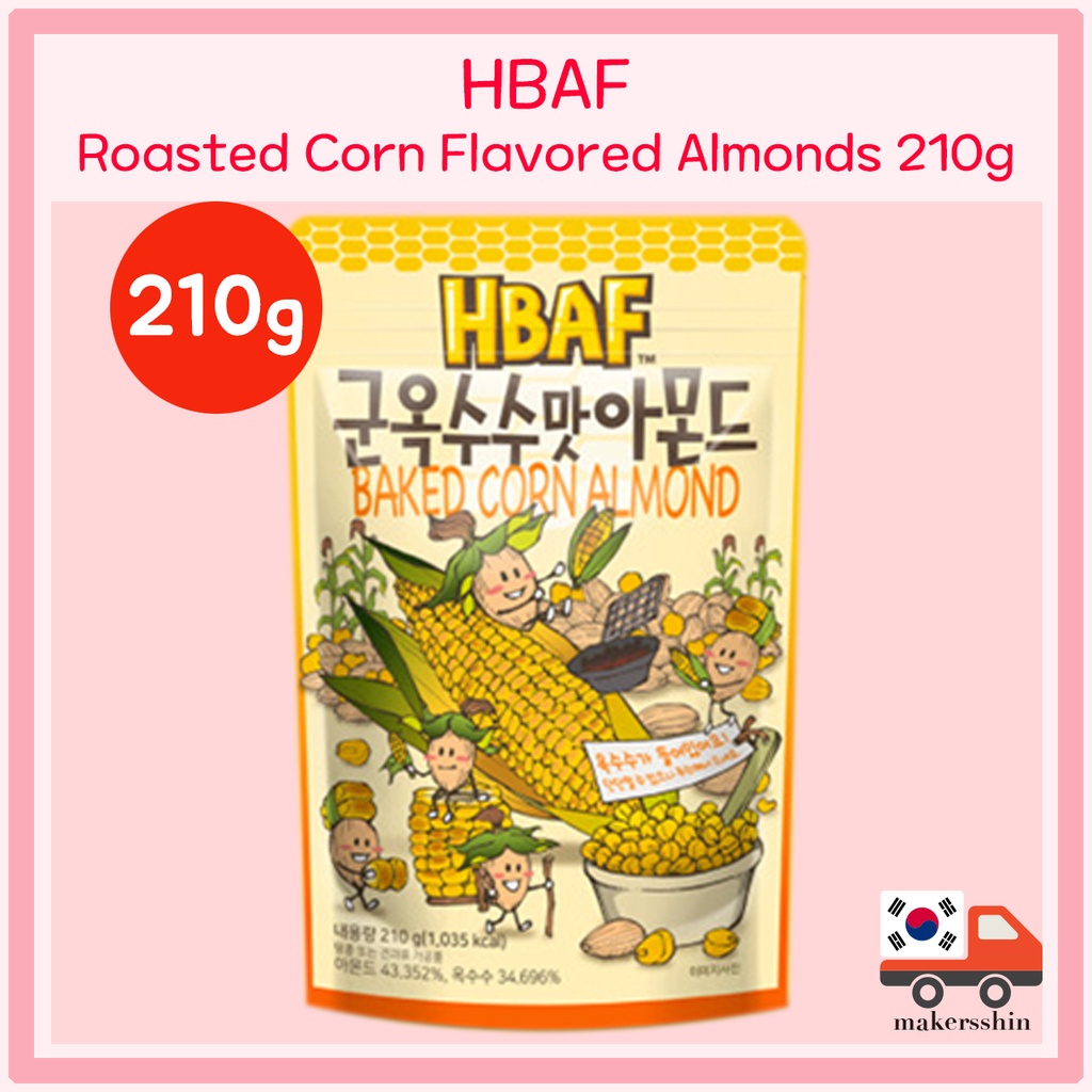 HBAF Korea Seasoned Almonds Healthy Eating Roasted Corn Flavored