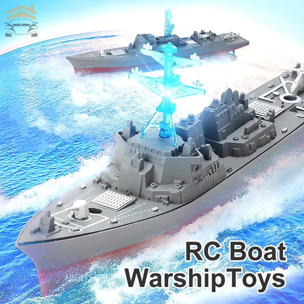 [READY STOCK]Remote Control Warship Toy RC Cruiser Destroyer Model Educational Aircraft Carrier