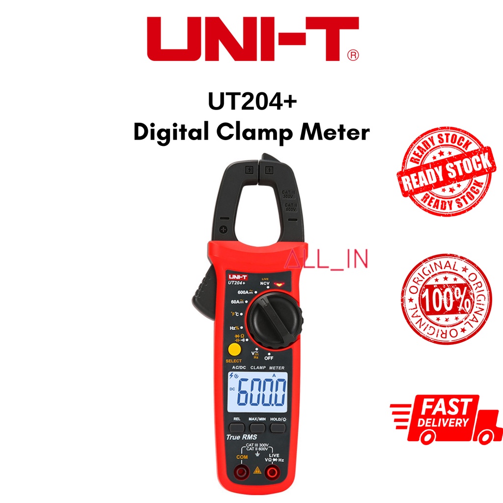 UNIT UT204+ Digital Clamp Meter AC/DC With Temperature 40℃1000