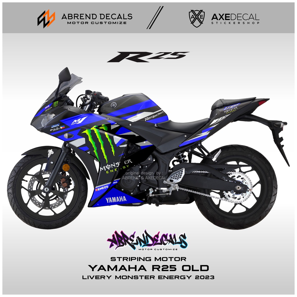 Striping YAMAHA R25 LIVERY MOTO GP ME 2023 RACING / MOTORCYCLE STICKER ...