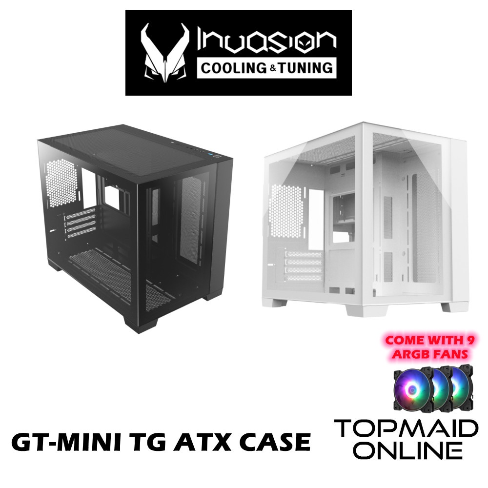 Invasion Gt-mini Tg Atx Casing With 9 Argb Fans 