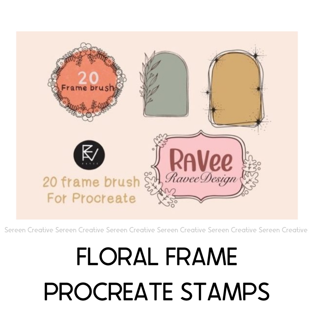 P166 Floral Frame Brush Stamp for Procreate | Shopee Malaysia