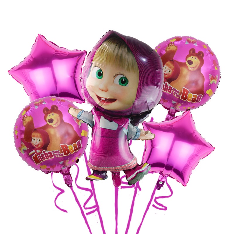 Masha and The Bear Kids Birthday Party Balloon Set Masha and The Bear ...