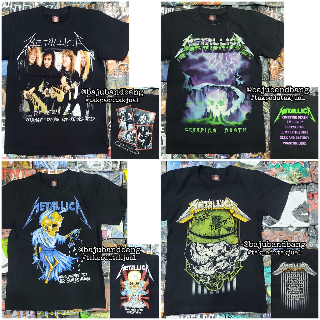 Baju Band Metallica Premium Band Tshirt Rock Metal Vintage Bootleg