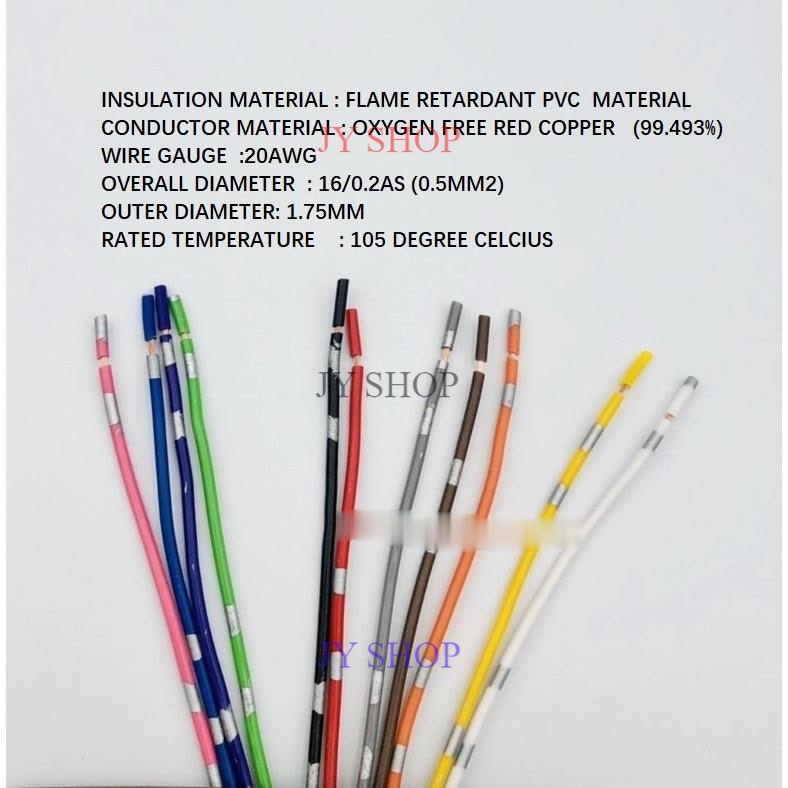 11 Colour 0.85MM2 Pure Copper Anti Flame Automotive 18CM Wire Cable ...