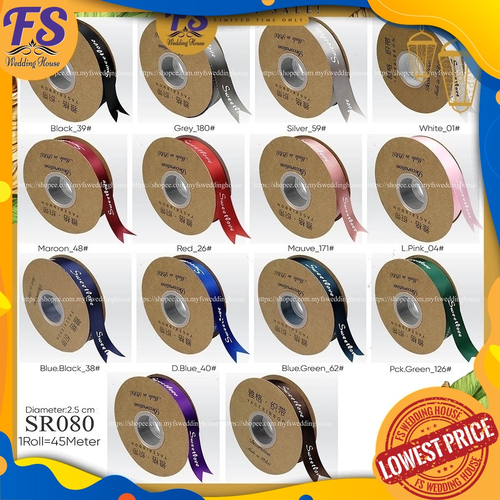 Ribbon Satin/Riben Gift Box/Riben Murah/Ribbon Sweet Love/Riben Cantik ...