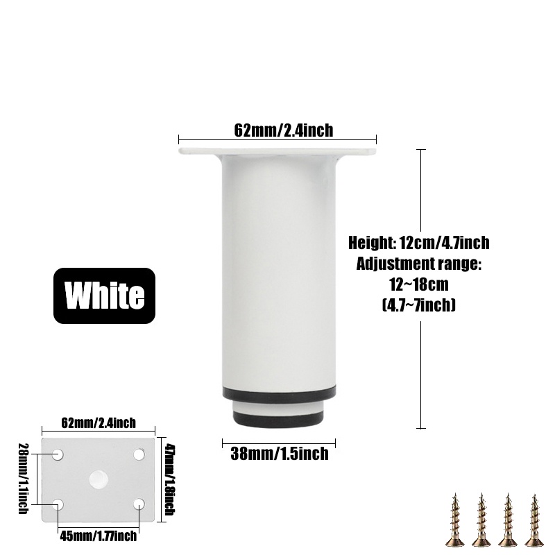 Nobao Adjustable Bed Beam Support Foot Reinforced Plastic Furniture Leg