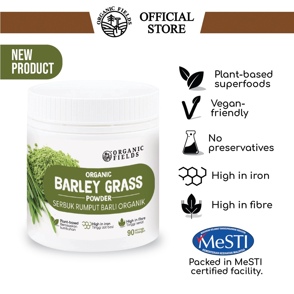ORGANIC FIELDS Organic Barley Grass Powder 180gm Shopee Malaysia