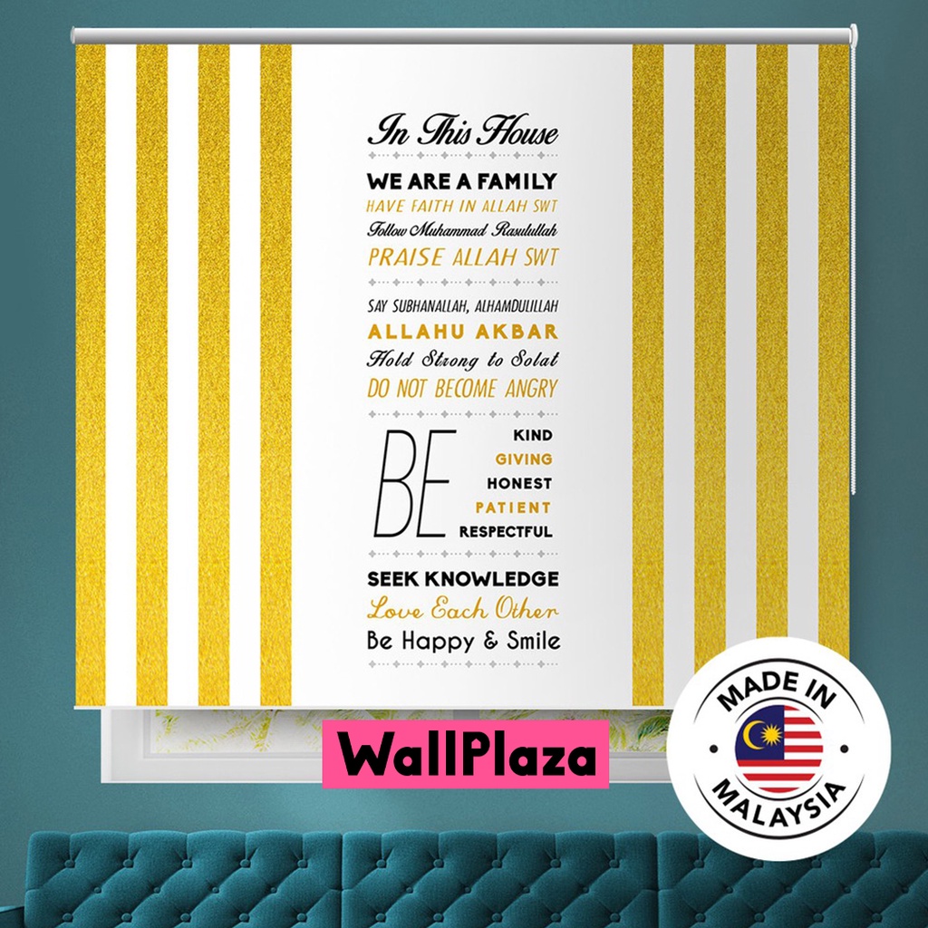 WallPlaza Islamic Roller Blind / Langsir Bidai Tingkap / Blackout