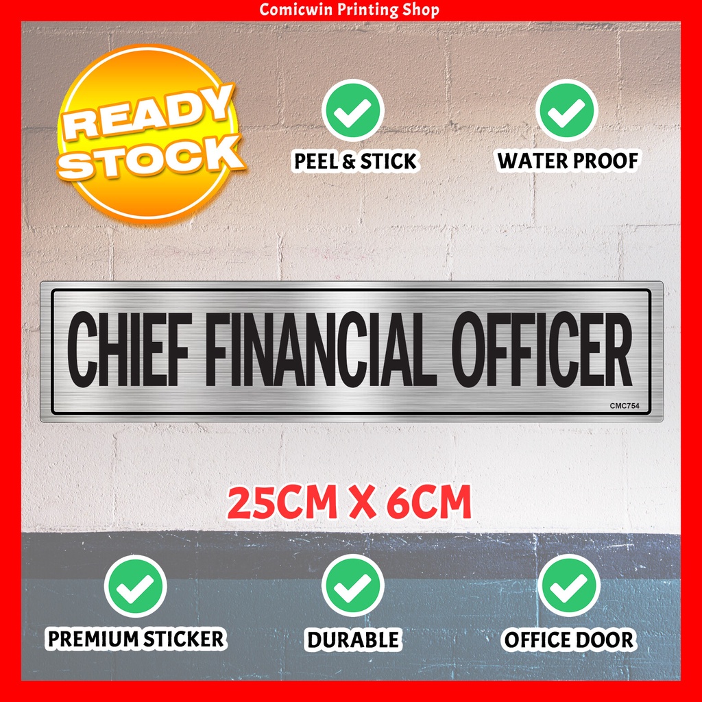 CMC754 Room Tag Special Silver Sticker (25 x 6 cm) Chief Financial ...