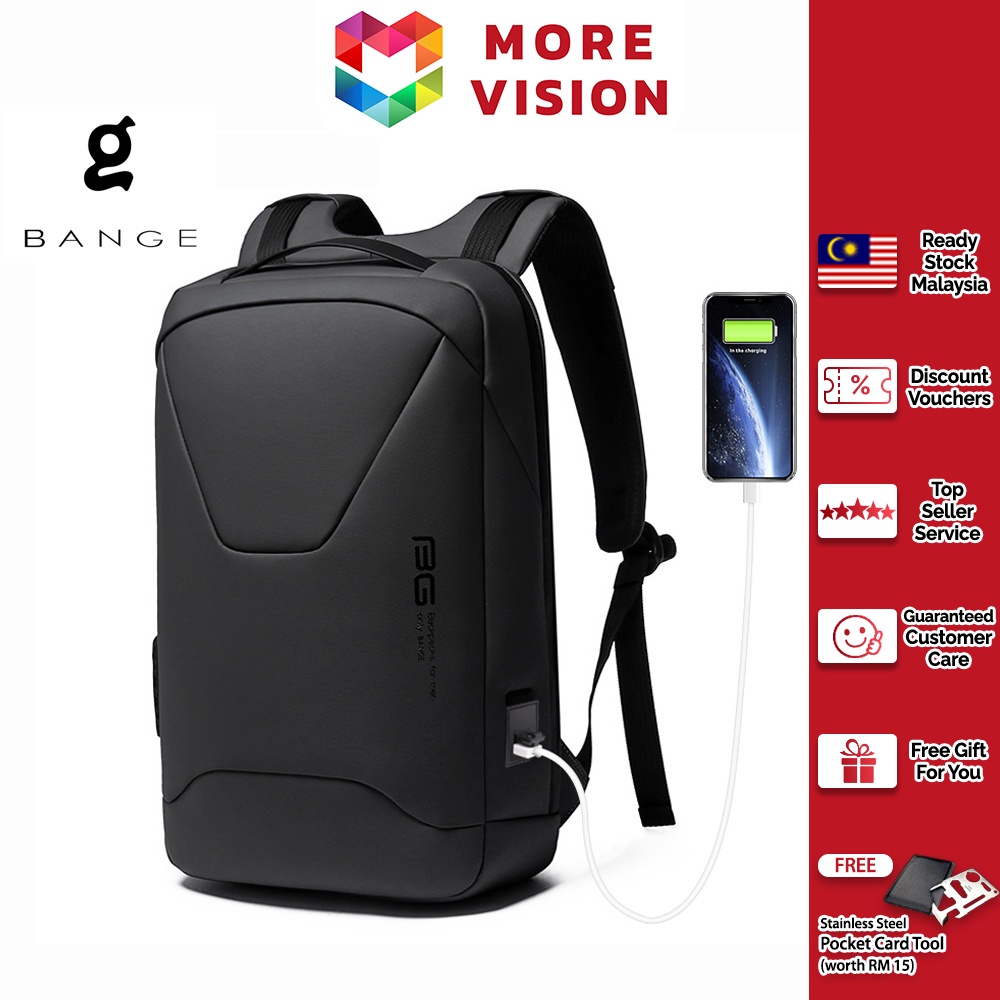 Bange Turbo Backpack USB Anti-Theft Lock 15.6 inch Laptop Bag College ...