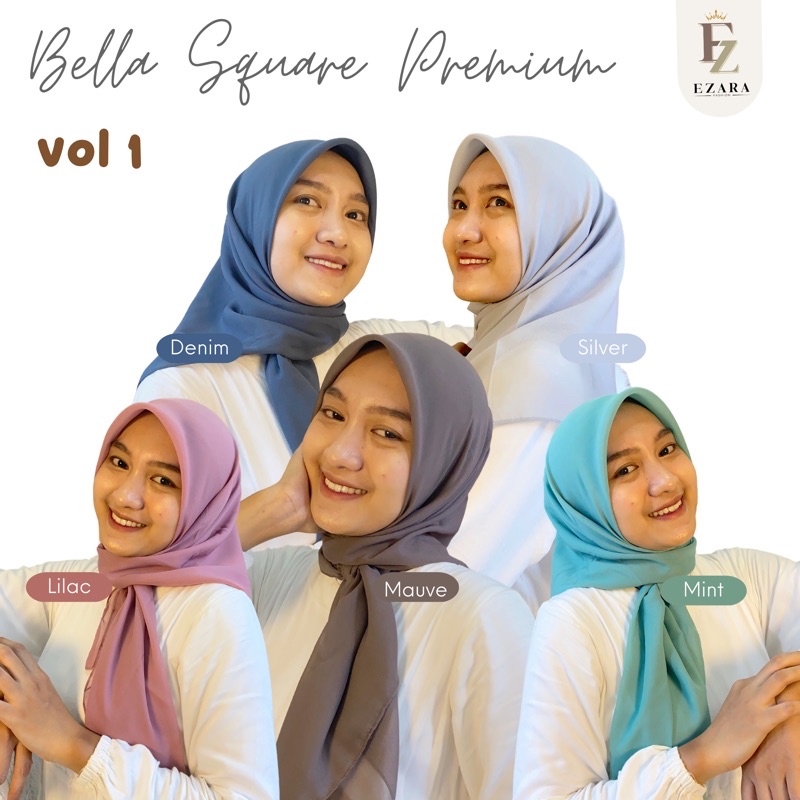 (FREE Scrunchie) HIJAB HIJAB BELLA SQUARE PREMIUM /PLAIN HIJAB Shopee