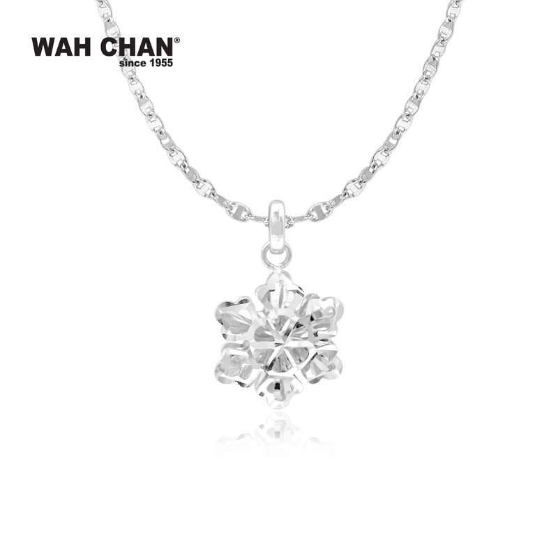 WAH CHAN White Gold Pendant with White Gold Necklace Shopee Malaysia