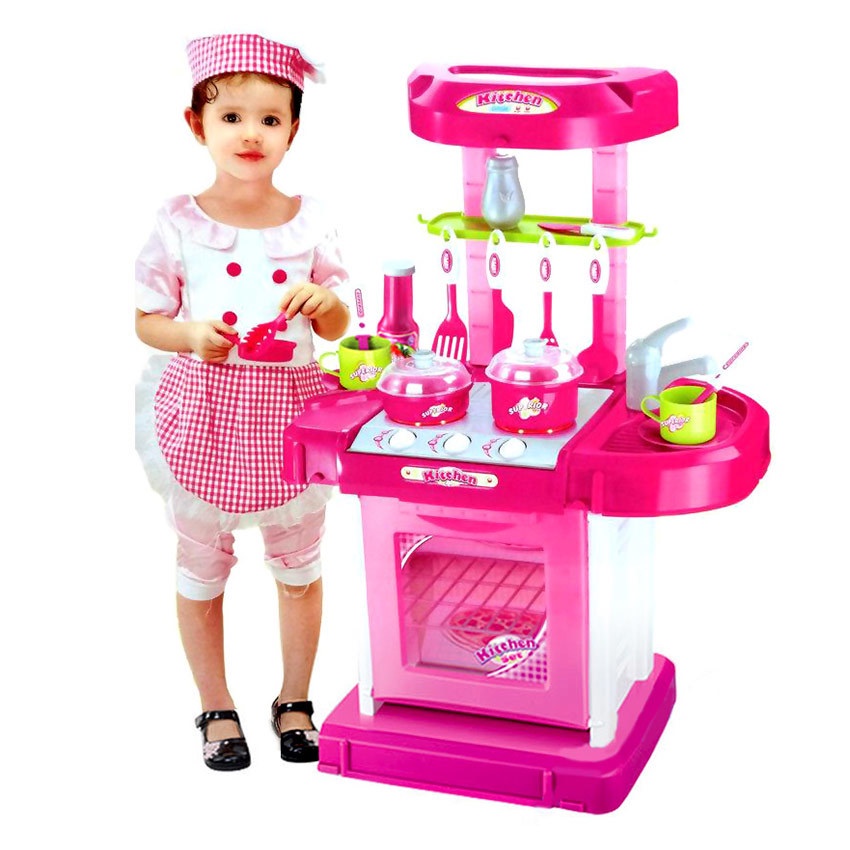 ⭐Big Size Pretend Kitchen Play Set⭐with Music & Spray Mist Dapur Mainan ...