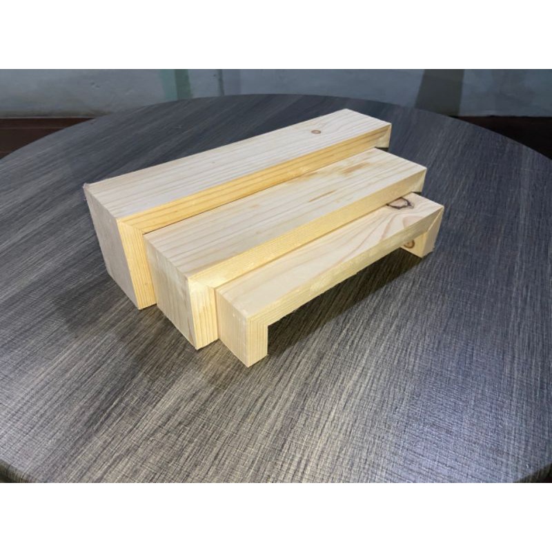 Wooden Ladder rack stacking wooden display 3 tier | Shopee Malaysia