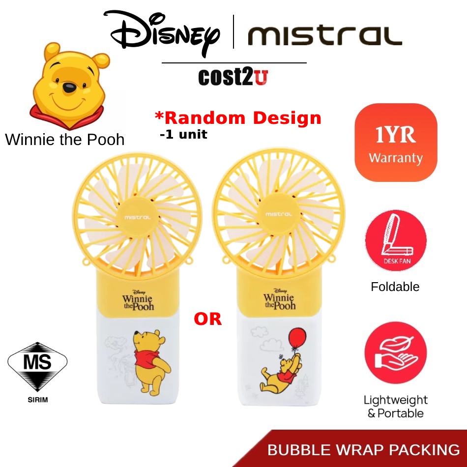 Disney x Mistral Mimica Cool Breeze Rechargeable USB Fan Winnie the