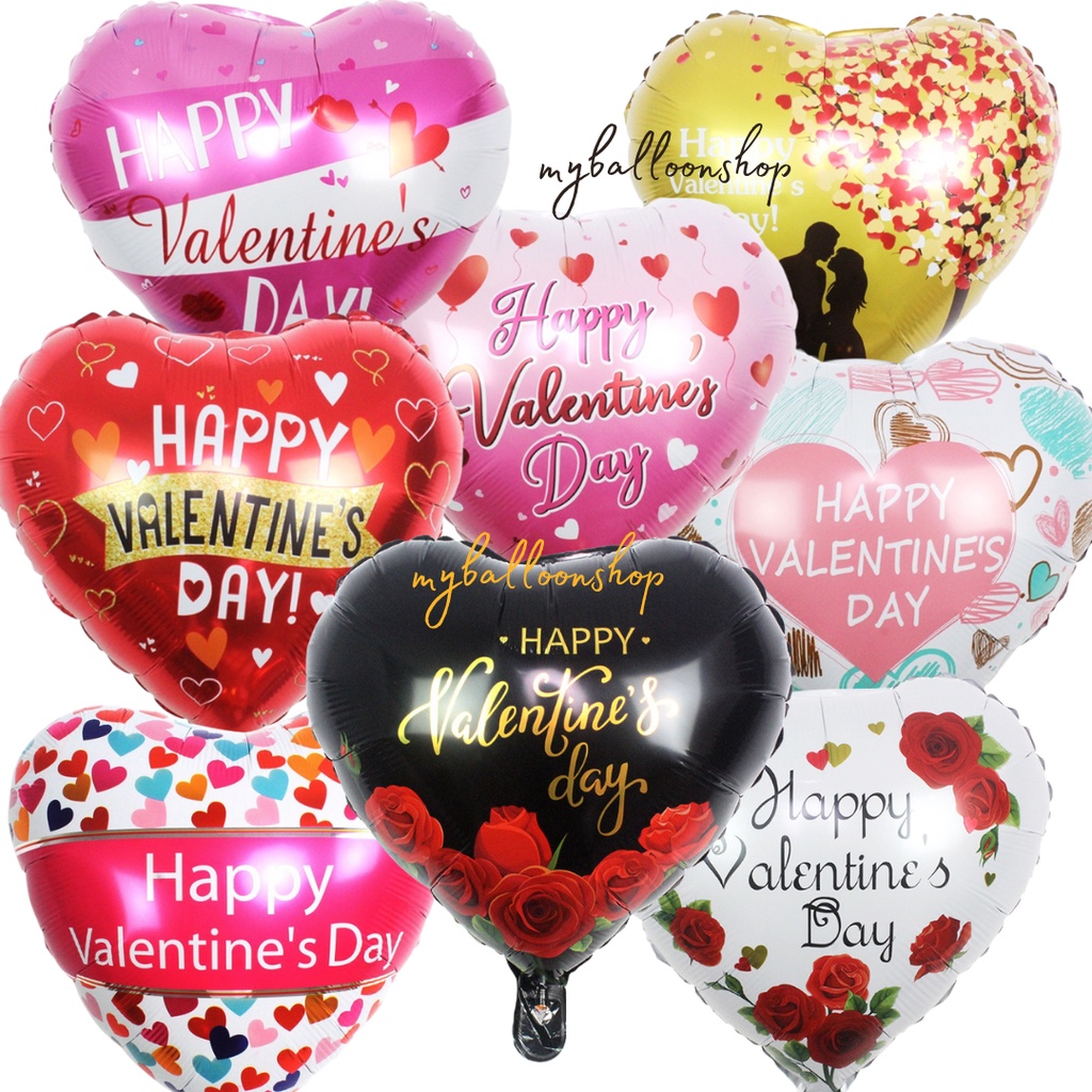 Happy Valentine's Day Love Heart Balloon Foil 18 inch Love Shape [N1 ...