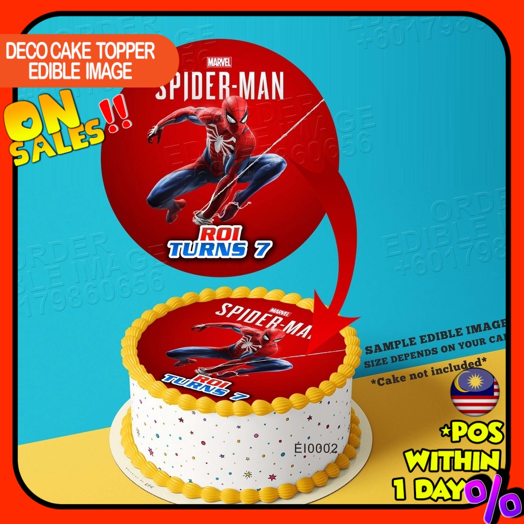 Printing EI Spiderman Edible Image Print Cake Photo Icing Paper