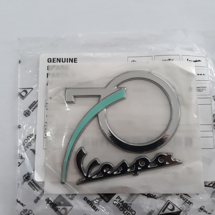 Vespa spare parts emblem sticker 70 years Limited edition original ...