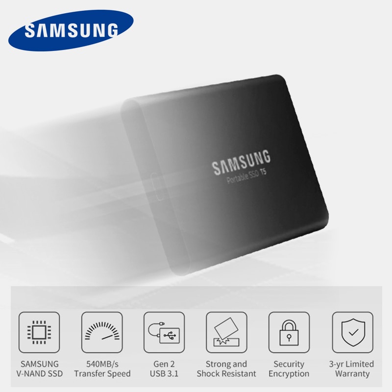 Samsung T5 SSD 500GB 1TB External Solid State Disk USB3.1 TypeC
