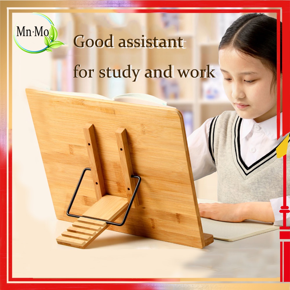 Adjustable Bamboo Book Stand Holder/Book Reading Shelf Preventing Myopia  And Neck Hurt