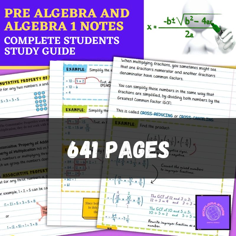 [SS137] Pre Algebra And Algebra 1 Notes For Secondary Students ...