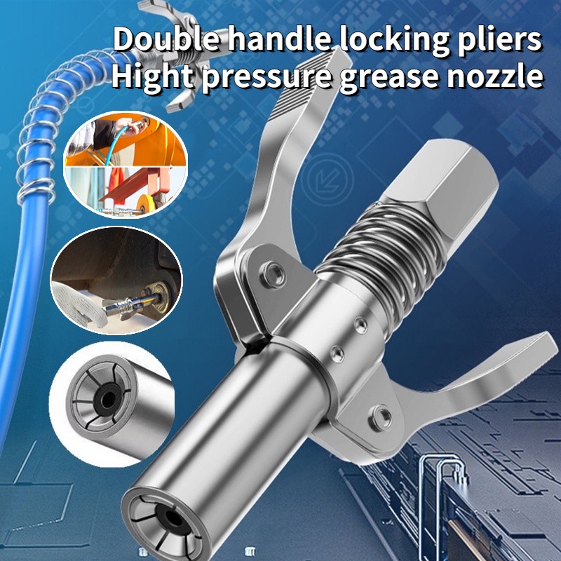 10000 PSI Grease Tool Coupler HeavyDuty Quick Lock and Release Grease