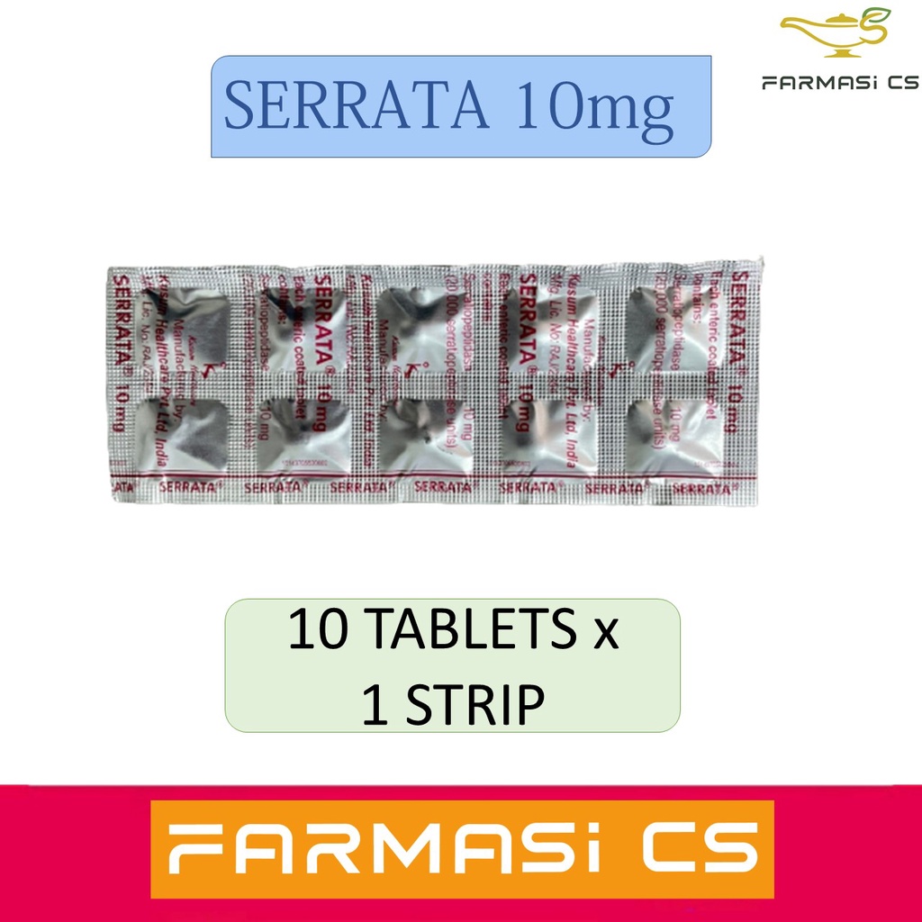 Serrata 10mg 10 Tablets EXP:01/2025 [serratiopeptidase, Relieve Joint ...