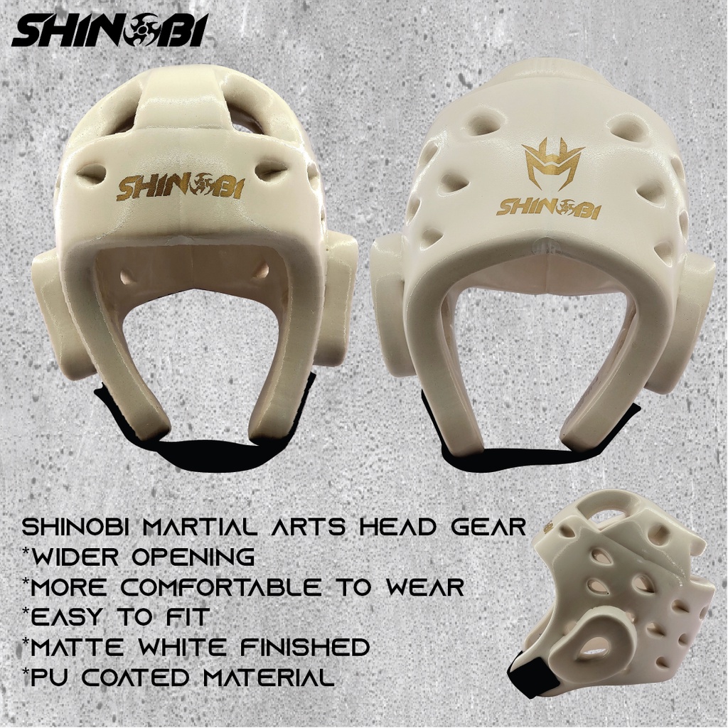 SHINOBI MARTIAL ARTS PU HEADGEAR HEADGUARD FOR TAEKWONDO KARATE SILAT