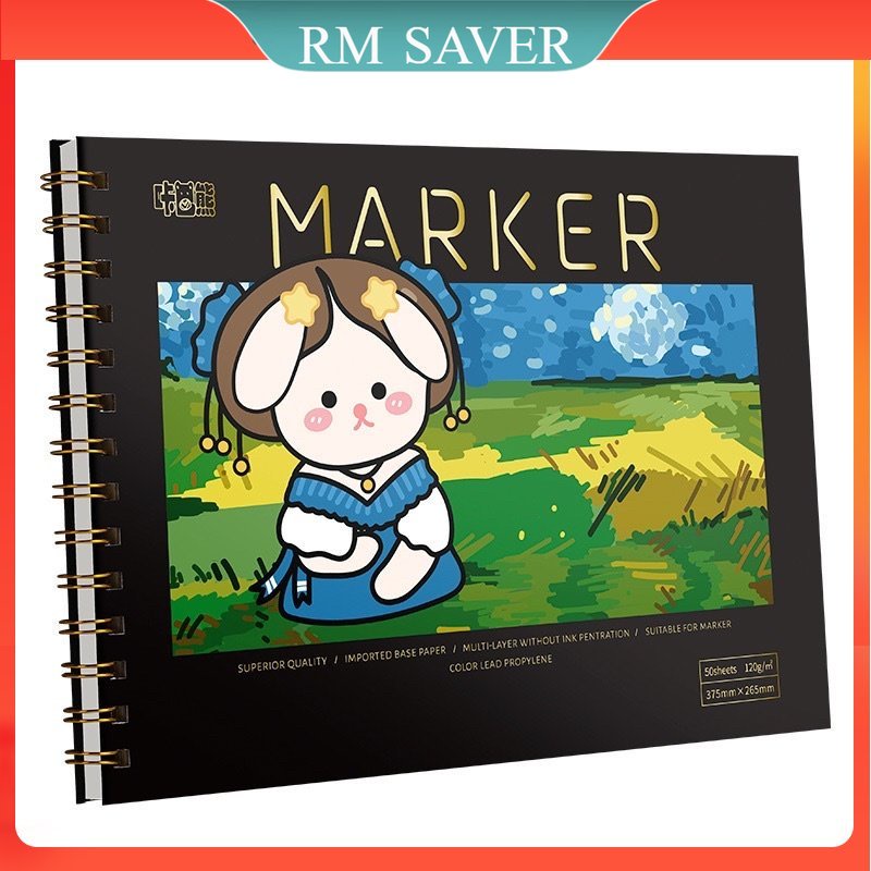 A4/8k/16k Sketchbook For Markers Drawing Spiral Notebook Blank