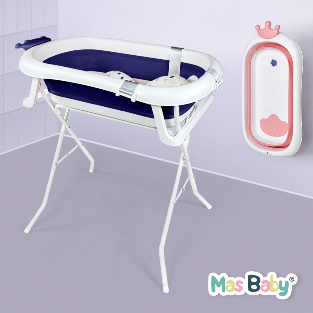 Mas Baby Folding Collapsable Bath Tub Set Shower Besen Tab For Newborn