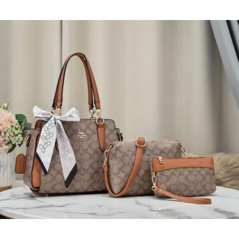 beg tangan coach set 3in1 high quality Shopee Malaysia