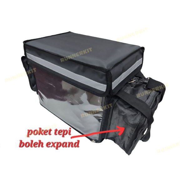 2023 design sling SG food delivery bag black plain thermal insulated