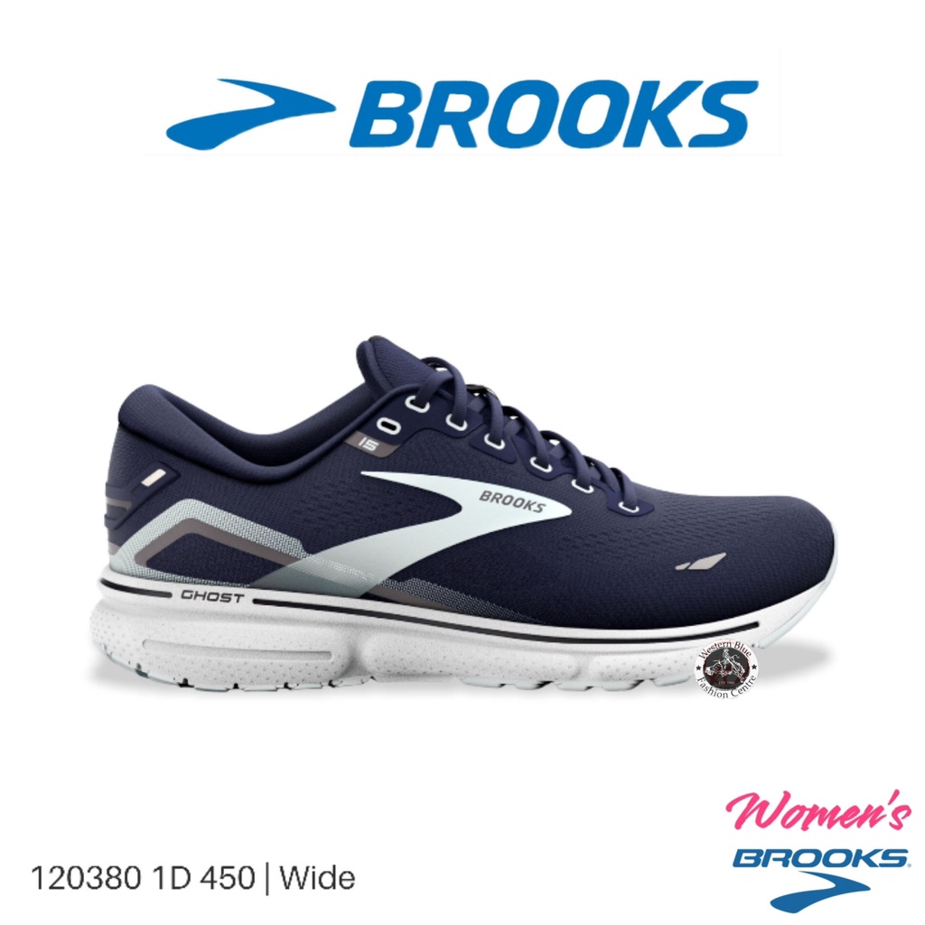 BROOKS WOMEN’S GHOST 15 WIDE CARBON NEUTRAL CUSHIONING RUNNING SHOE ( 120380 1D 450 Wide