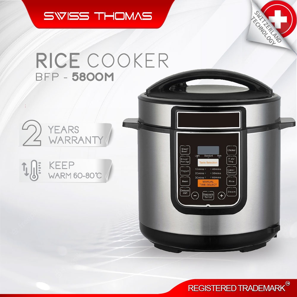 SwissThomas CookMaster Electric Pressure Cooker Large Capacity Cooker