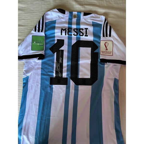 LEO MESSI PERSONALLY SIGNED 2022 ARGENTINA WORLD CUP SHIRT JERSEY COA ...