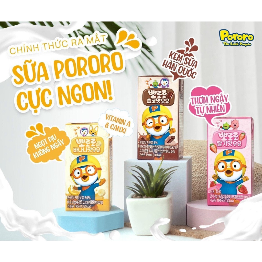 Korean Porororo Nutritious Milk 190ml, Pororo Fresh Milk Full Of ...