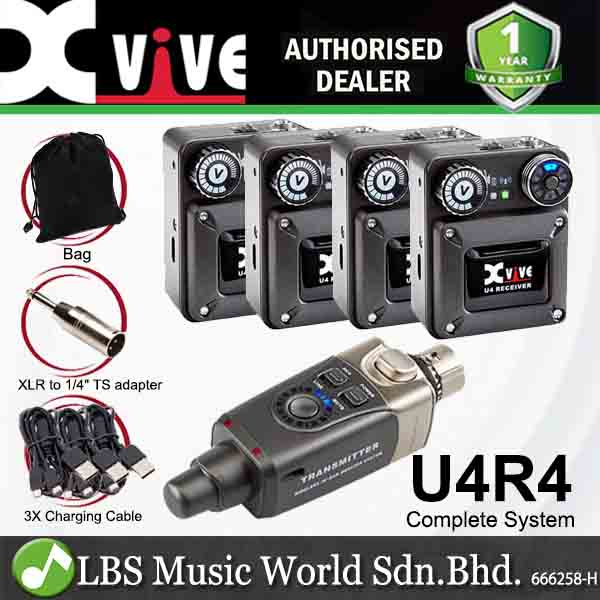 Xvive U4R4 Complete In Ear Monitor Wireless System with Transmitter
