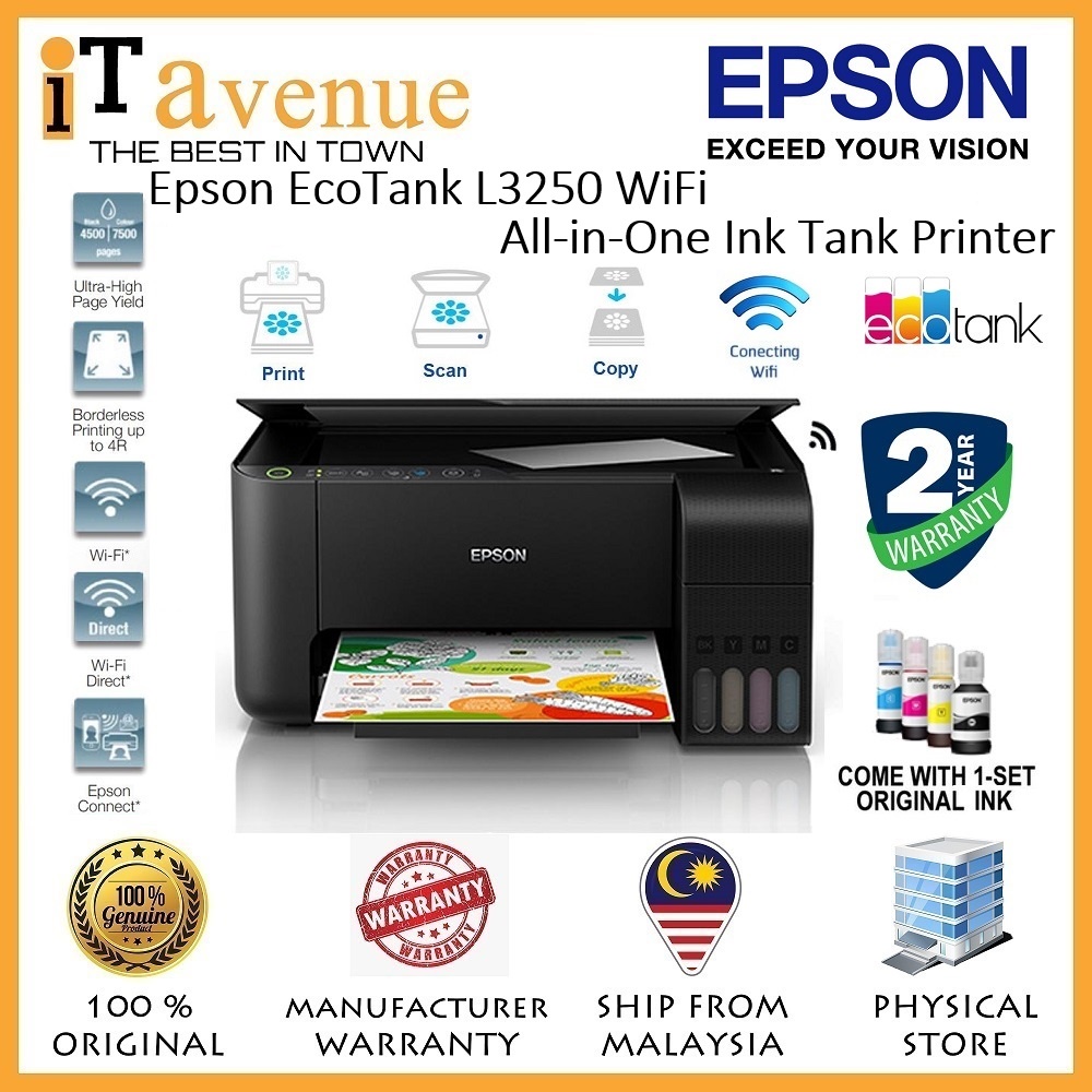 Epson EcoTank L3250 A4 Wi-Fi All-in-One Ink Tank Printer | Shopee Malaysia