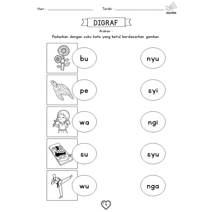 [ SOFTCOPY | PDF ] LATIHAN DIGRAF KONSONAN BERGABUNG SUKU KATA LEMBARAN ...