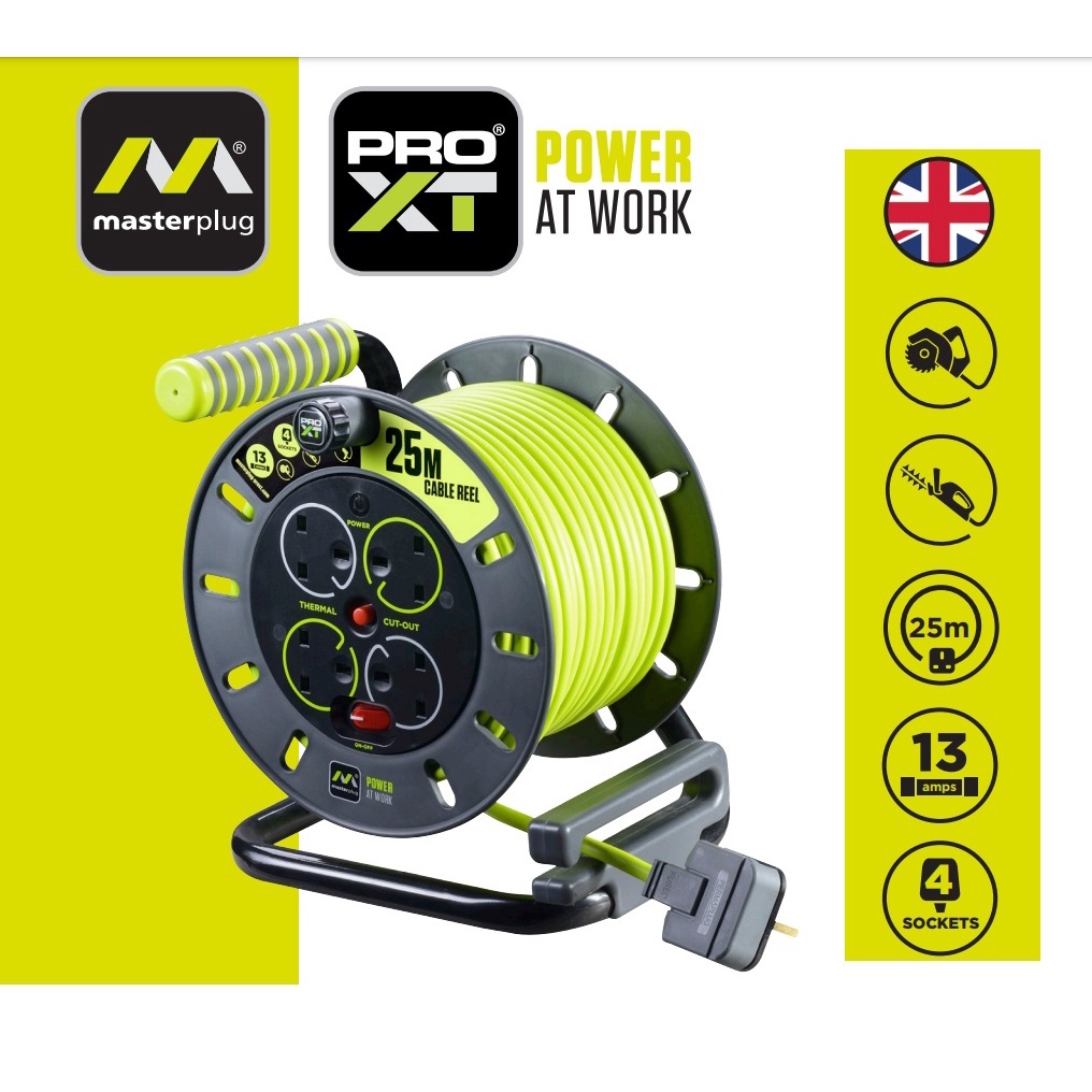 MasterPlug Pro-XT 25metres 240V 4-socket Open Cable Reel | Shopee Malaysia