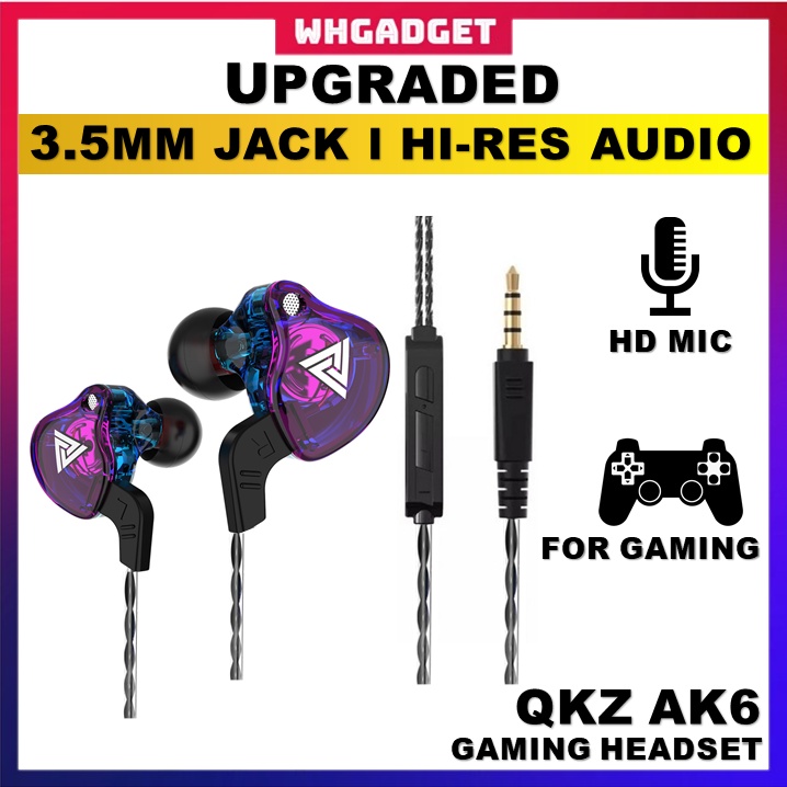 100% ORI QKZ Gaming Earphone Portable In-Ear Stereo Bass Sound In-Ear ...