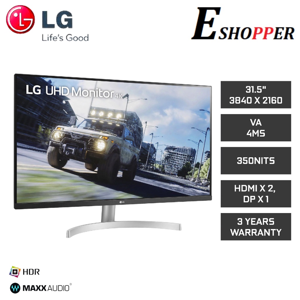 LG 32UN500-W 31.5'' UHD 4K (3840x2160) HDR MONITOR | Shopee Malaysia