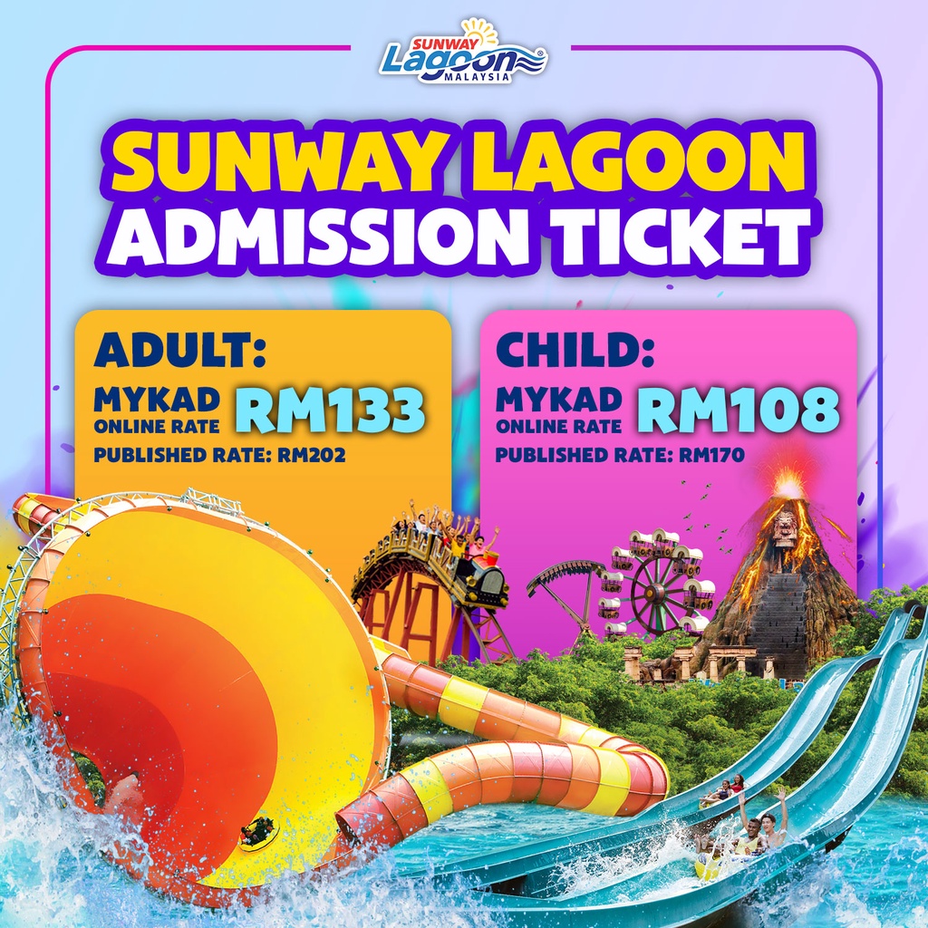 Sunway Lagoon tiket Theme Park Ticket Promotion (CHEAPEST IN SHOPEE OR