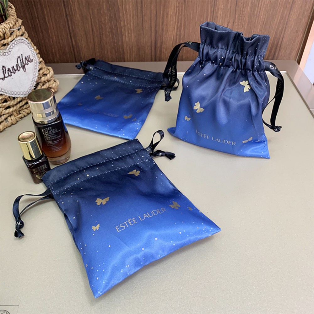 ESTEE Blue Star Gradient Drawstring Bag Silk Cosmetic Storage Bag Small ...