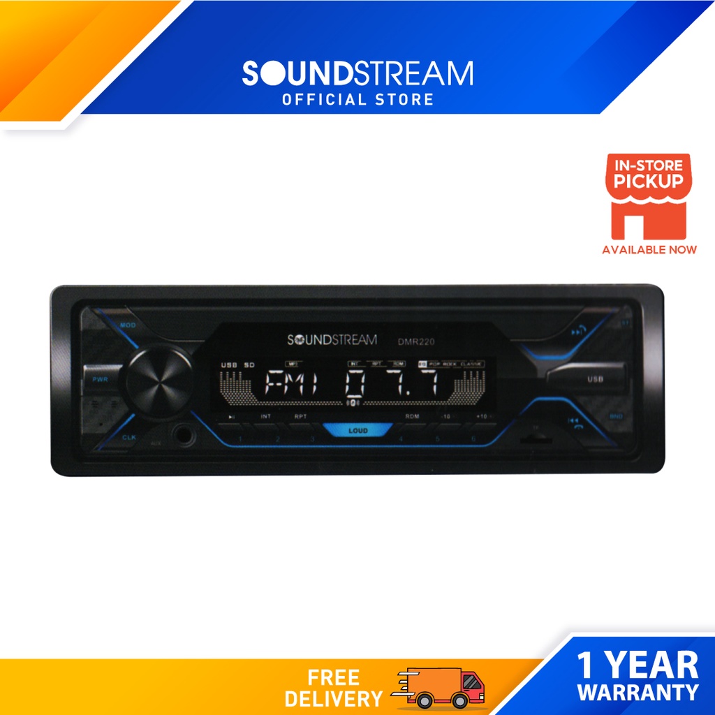 SOUNDSTREAM DMR220 AM/FM Radio, MP3, Bluetooth, AUX, USB & Micro-SD ...
