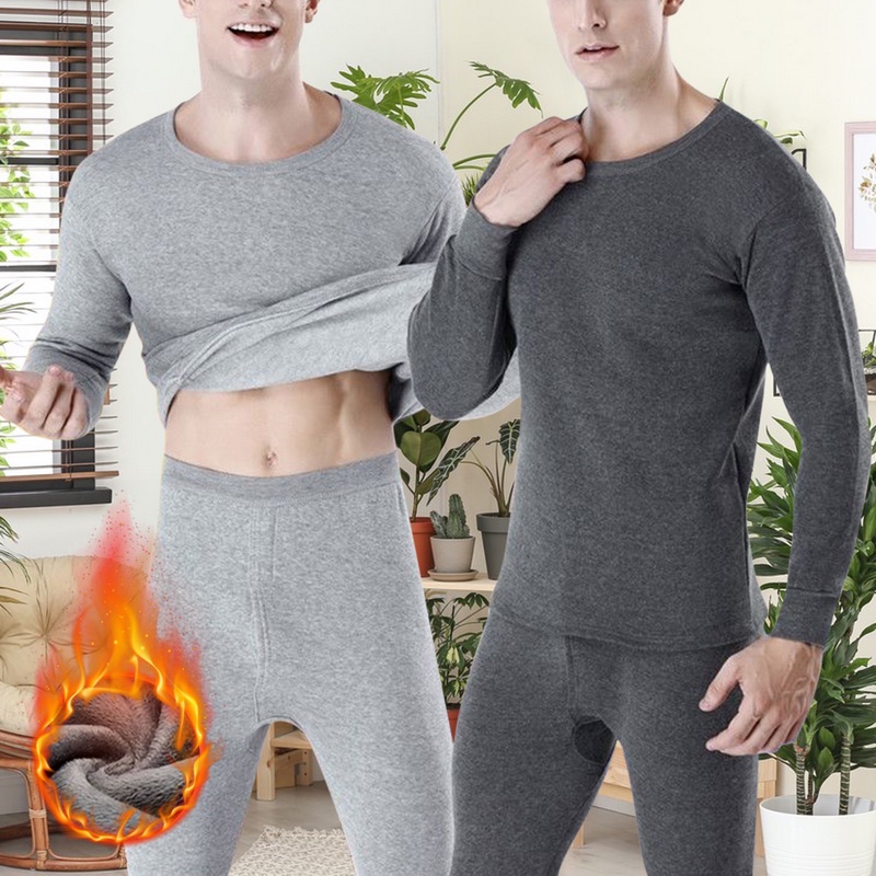 Thermal Underwear Men Winter Long Johns Sets Fleece Keep Warm Seamless