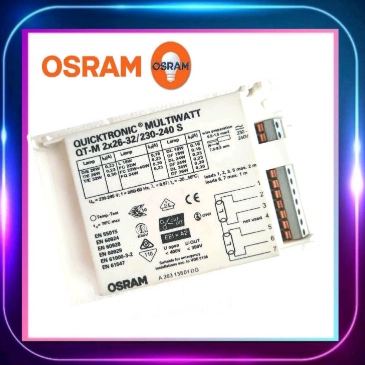Alimentatore Osram Quicktronic QTP-M 2x26-32 Per Lampade Fluorescenti - Foto 8