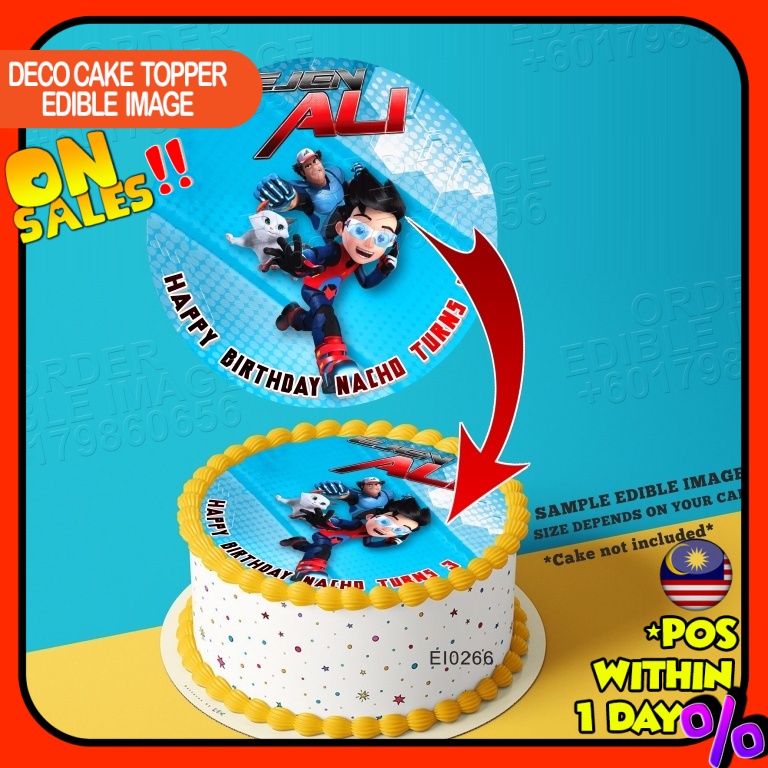 Printing EI Ejen Ali 2 Edible Image Print Cake Photo Icing Paper ...